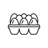 Eggs vector outline icon style illustration. EPS 10 file