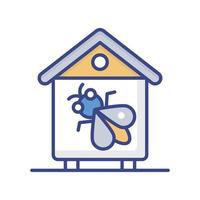 ilustración de estilo de icono de contorno lleno de vector de caja de abeja. archivo eps 10