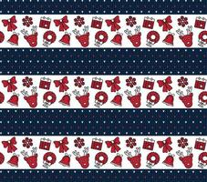Knitted Christmas and New Year pattern. Wool Knitting Sweater Design. Wallpaper wrapping paper textile print. vector