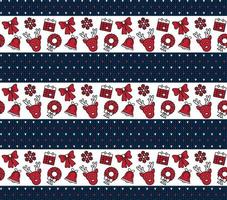 Knitted Christmas and New Year pattern. Wool Knitting Sweater Design. Wallpaper wrapping paper textile print. vector