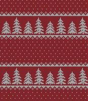 Knitted Christmas and New Year pattern in cow. Wool Knitting Sweater Design. Wallpaper wrapping paper textile print. vector