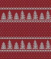 Knitted Christmas and New Year pattern in cow. Wool Knitting Sweater Design. Wallpaper wrapping paper textile print. vector