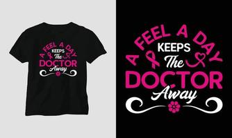 a feel a day keeps the doctor away - World Cancer Day Design with Ribbon, Sign, Love, Fist, and Butterfly vector