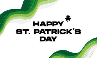 happy st. patrick's day greeting card with fluid wave frame on white background. Vector illustration