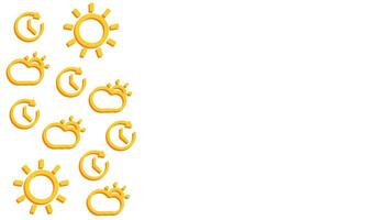 daylight savings time day white background with time and sun. Vector Illustration with place for your text