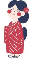 ilustración de chica kimono vector