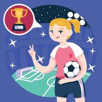 Character Focused Soccer Female vector