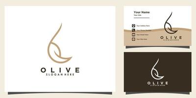 olive oil logo design and business card vector