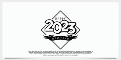 2023 happy new year logo design 2023 number design template vector illustration