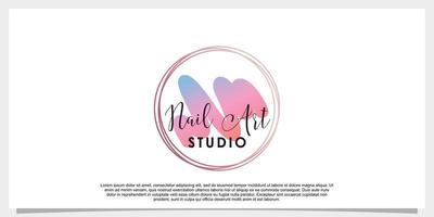 nail art studio logo design illustration vector