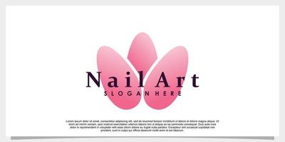 nail art studio logo design illustration vector