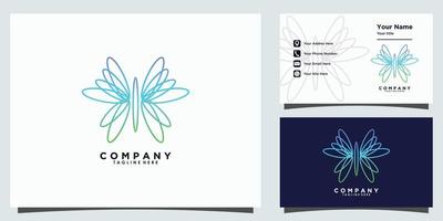 diseño de logotipo de mariposa con concepto abstracto de círculo vector