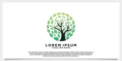 tree life and roots logo design with template vector