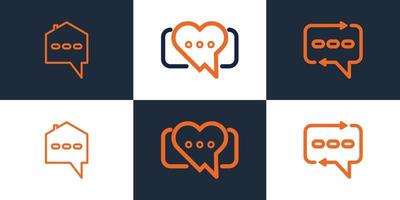 conjunto de diseño de logotipo de chat con todo icono concepto moderno vector