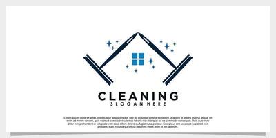 cleaning logo design with abstract concept vector