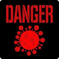 Vector illustration of the danger of the virus on a dark background.