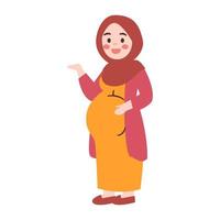 Pregnant Woman with pointing Finger vector