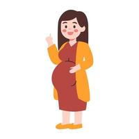 Pregnant Woman with pointing Finger vector