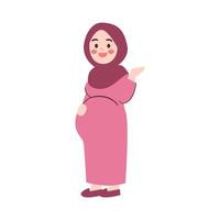 Pregnant Woman with pointing Finger vector