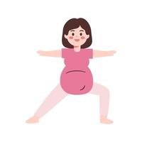 mujer embarazada haciendo ejercicio vector