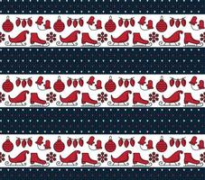 Knitted Christmas and New Year pattern. Wool Knitting Sweater Design. Wallpaper wrapping paper textile print. vector