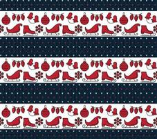 Knitted Christmas and New Year pattern. Wool Knitting Sweater Design. Wallpaper wrapping paper textile print. vector