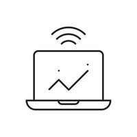 Computer, analytics, smart icon - Vector. Artificial intelligence on white background vector