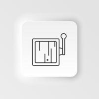 Game, console, retro, arcade neumorphic style vector icon. Neumorphism style. Game console retro arcade neumorphic style vector icon. Neumorphism style on white background.