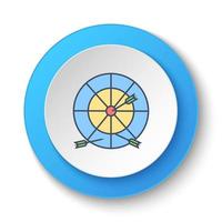 Round button for web icon. Dartboard, target, circle. Button banner round, badge interface for application illustration on white background vector