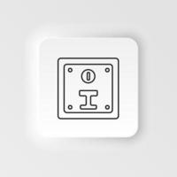 Coin slot, retro, arcade neumorphic style vector icon. Neumorphism style. Coin slot, retro arcade neumorphic style vector icon. Neumorphism style on white background.