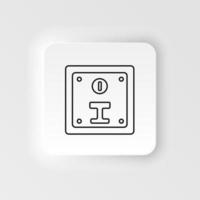 Coin slot, retro, arcade neumorphic style vector icon. Neumorphism style. Coin slot, retro arcade neumorphic style vector icon. Neumorphism style on white background.