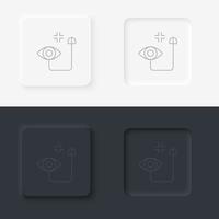 Click, internet, tech, smart icon - Vector. Artificial intelligence neumorphic style vector icon set