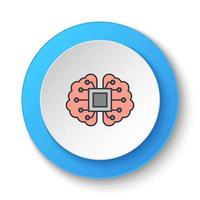 botón redondo para icono web. gps, inteligente, ubicación. banner de botón redondo, interfaz de insignia para la ilustración de la aplicación sobre fondo blanco vector