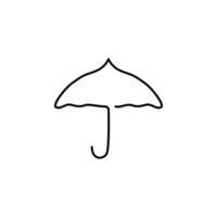 Continuous line drawing of umbrella. Template for your design. Vector illustration