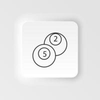 Billiards, snooker, billiard ball, retro neumorphic style vector icon. Neumorphism style. Billiards, snooker billiard ball retro neumorphic style vector icon. Neumorphism style on white background.