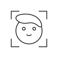 Face, recognition, tech icon - Vector. Artificial intelligence on white background vector