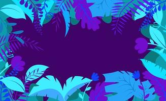 Bright tropical background with jungle plants. Vector exotic pattern with palm leaves