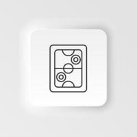 Air hockey, board game, retro neumorphic style vector icon. Neumorphism style. Air hockey, board game, retro neumorphic style vector icon. Neumorphism style on white background.