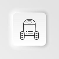 Robot, car icon - Vector. Artificial intelligence neumorphic style vector icon on white background