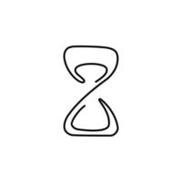One continuous line drawing of hourglass. Time concept single line draw design illustration. vector