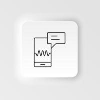 Reply, mobile, signal icon - Vector. Artificial intelligence neumorphic style vector icon on white background