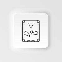 Pinball, arcade, game neumorphic style vector icon. Neumorphism style. Pinball arcade game neumorphic style vector icon. Neumorphism style on white background.