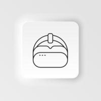Vr, hat icon - Vector. Artificial intelligence neumorphic style vector icon on white background