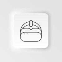 Vr, hat icon - Vector. Artificial intelligence neumorphic style vector icon on white background