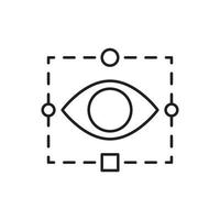 retina, tecnología, icono de ojo - vector. inteligencia artificial sobre fondo blanco vector