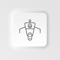 Robot, car icon - Vector. Artificial intelligence neumorphic style vector icon on white background