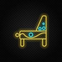 pinball, juego, arcade, icono de neón retro. icono de vector de neón azul y amarillo. fondo transparente de vectores