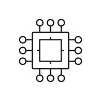 procesador, icono de chip - vector. inteligencia artificial sobre fondo blanco vector