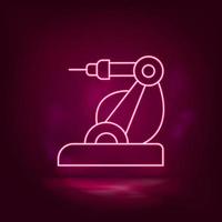 Hand, robotic, arm, laser neon icon - vector Artificial intelligence