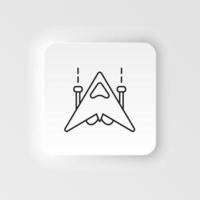 Rocked ship, spacecraft, retro neumorphic style vector icon. Neumorphism style. Rocked ship, spacecraft retro neumorphic style vector icon. Neumorphism style on white background.